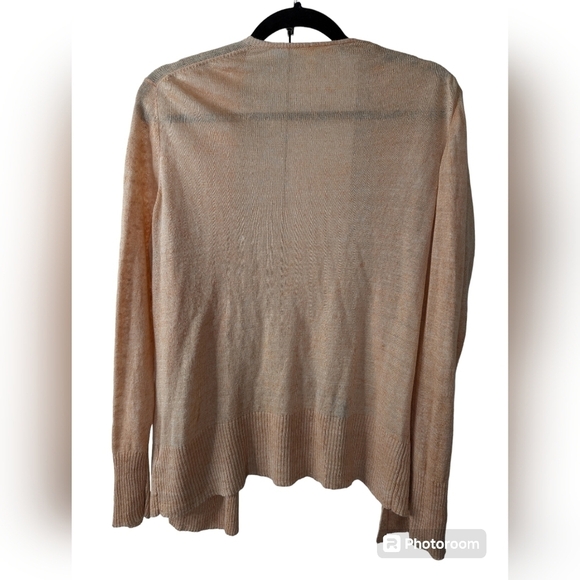 Eileen Fisher linen open cardigan orange sz L P - Picture 2 of 6